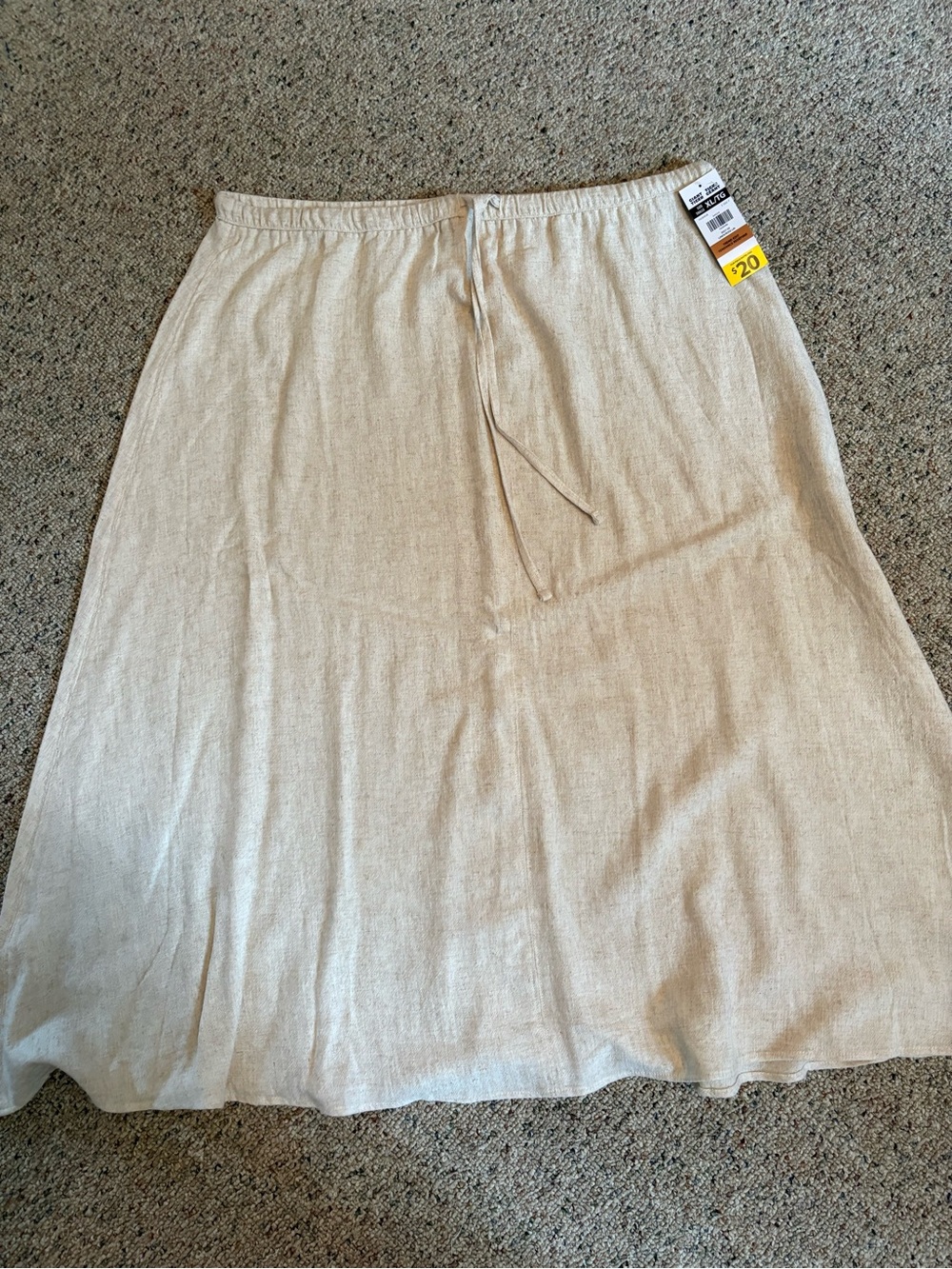 Unbranded Light Beige Maxi Skirt with Drawstring Waist